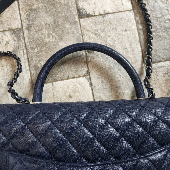 Chanel Caviar Quilted Navy Blue Flap-bag, Authentic - Picture 14 of 16
